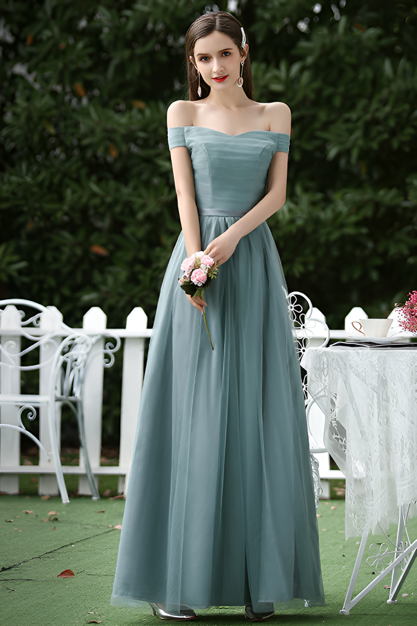 anyfreebie™-Flattering Mesh Bridesmaid Dress