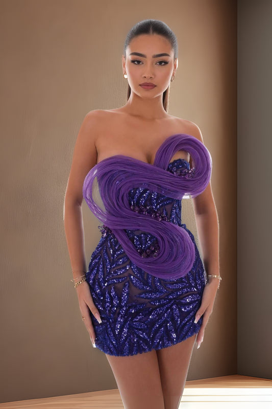 anyfreebie™-New purple tube top dress-vx