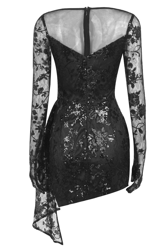 anyfreebie™-Long sleeve sequin embroidered dress-vx