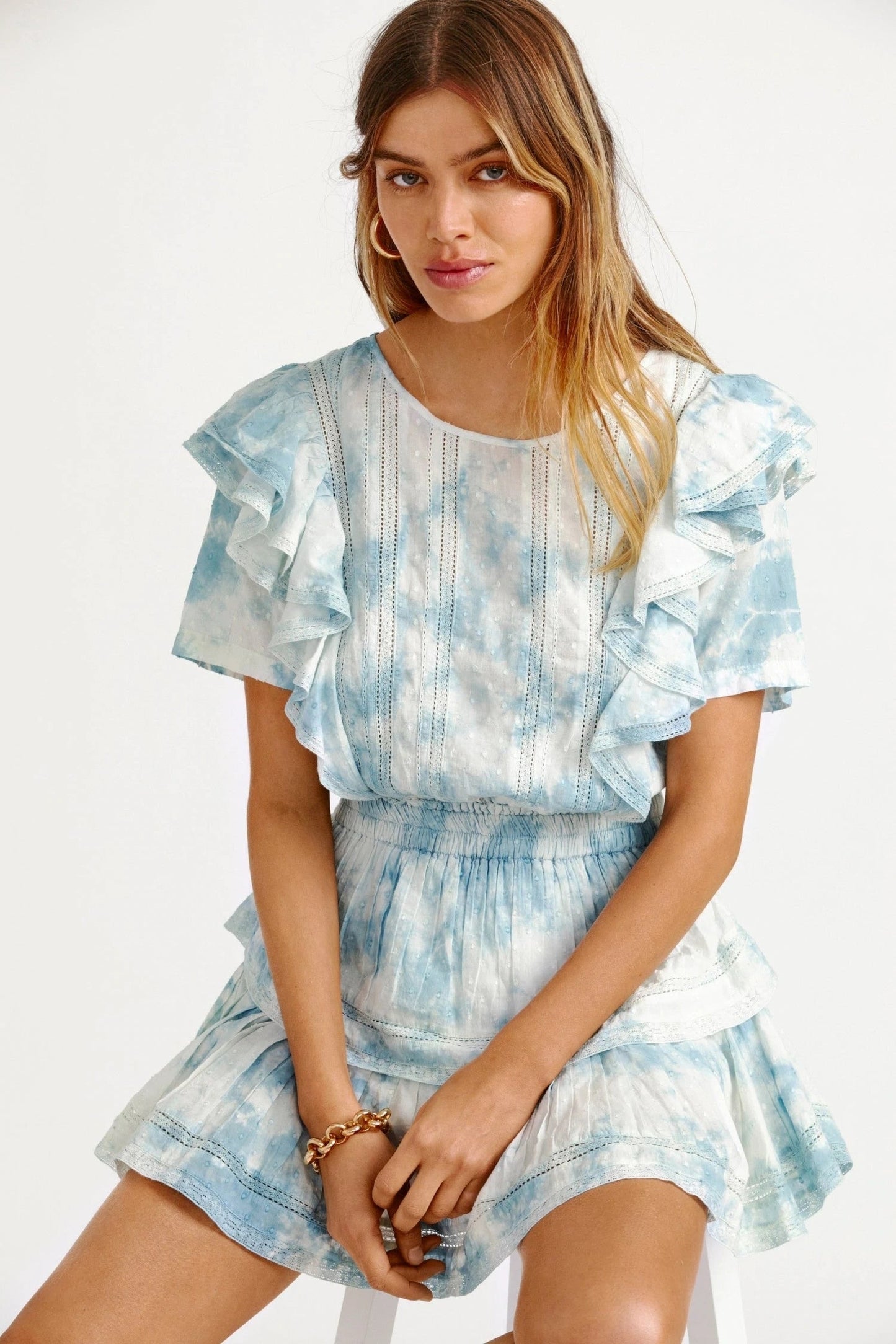 anyfreebie™ - 2024 Summer Short Sleeve Natasha Mini Dress Women Ruffled A-line Dress