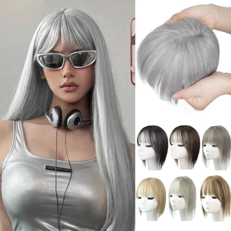 🔥Flash Sale🔥Natural Hair Toppers with Bangs for Women🛒