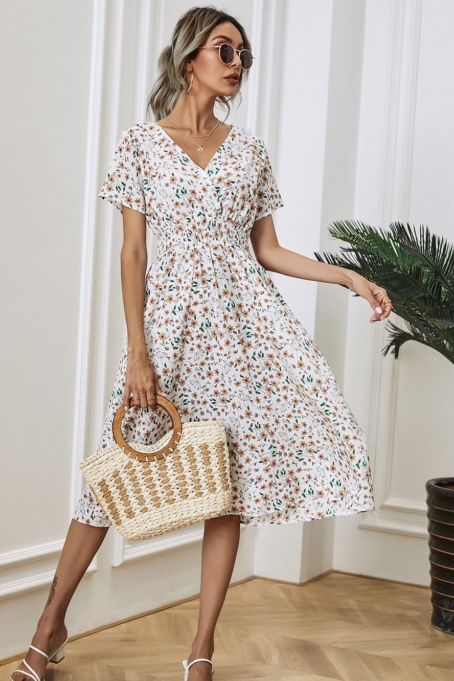 anyfreebie™-Small floral print short sleeve dress