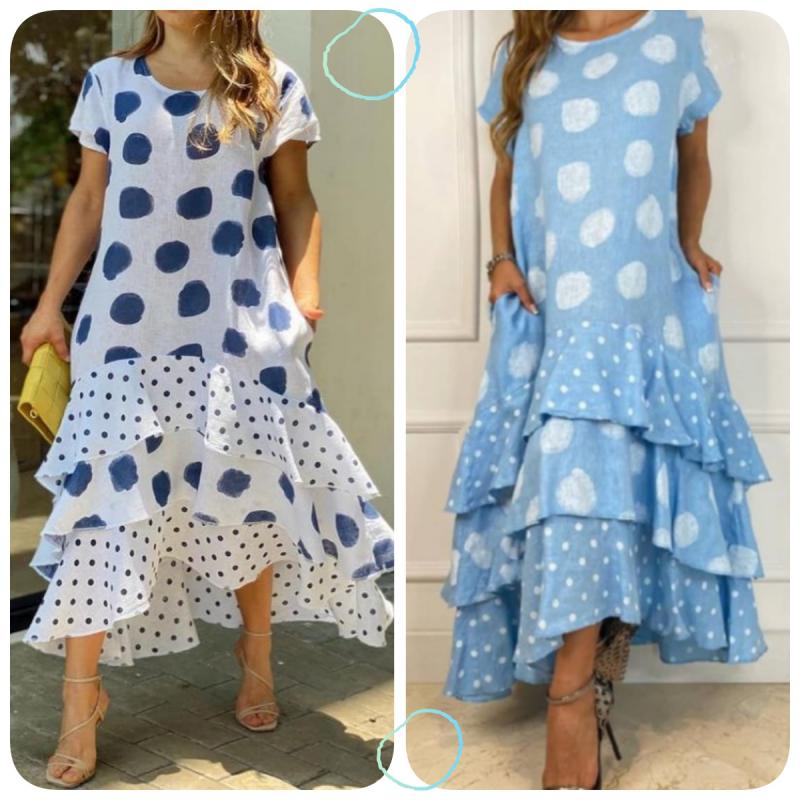 anyfreebie™-Polka Dot Printed Swing Long Dress