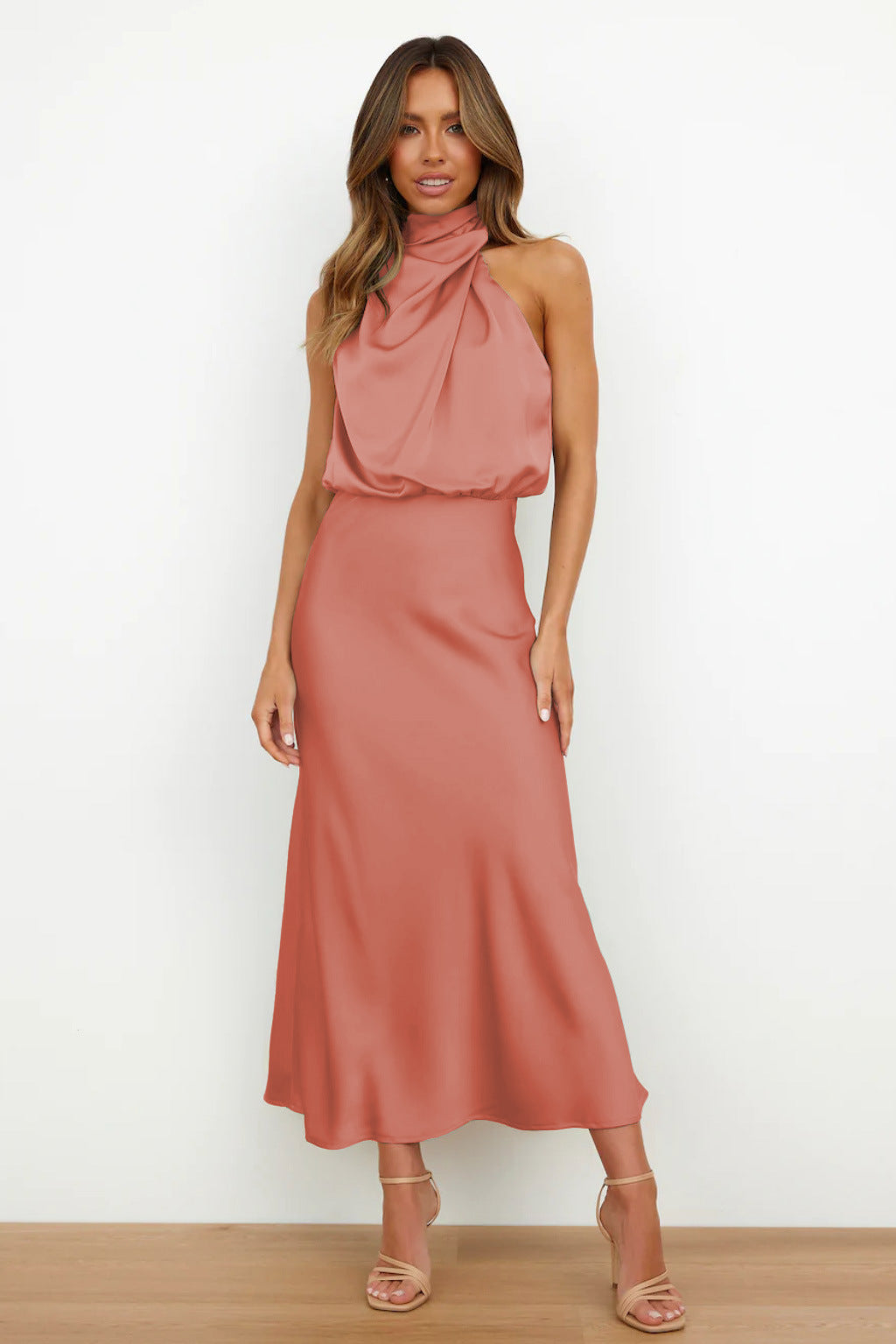 anyfreebie™-Stylish and elegant satin sleeveless dress