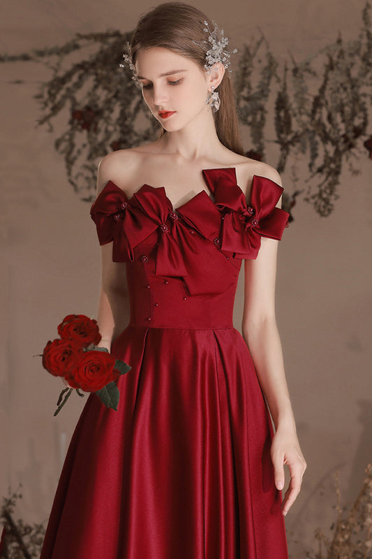 anyfreebie™-Wine red evening dress