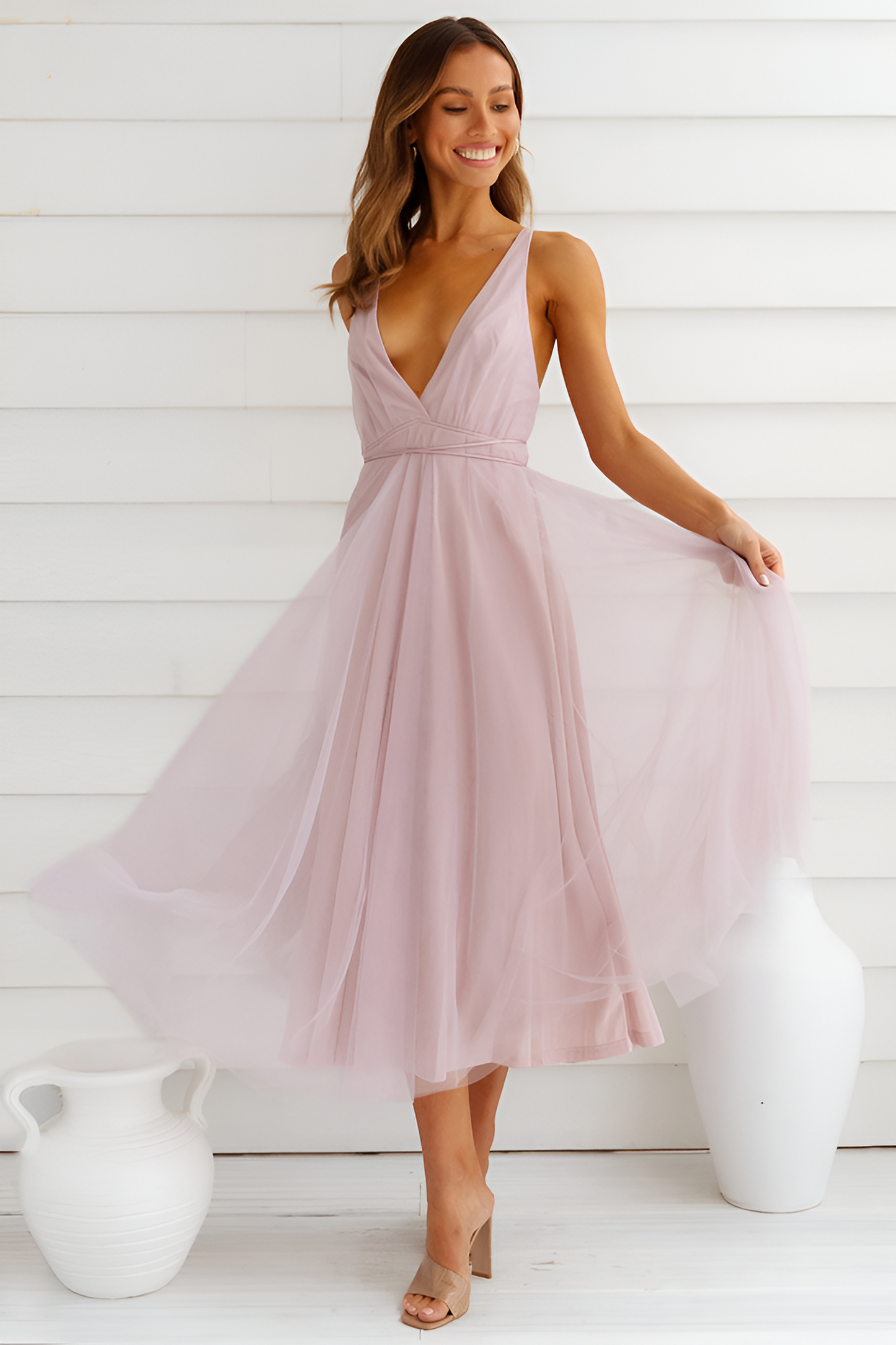 anyfreebie™-Sexy mesh flowing dress bridesmaid dress