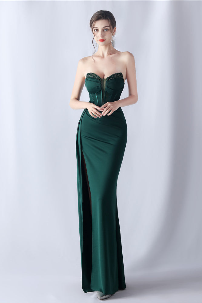 anyfreebie™-Shaped herringbone waist evening dress