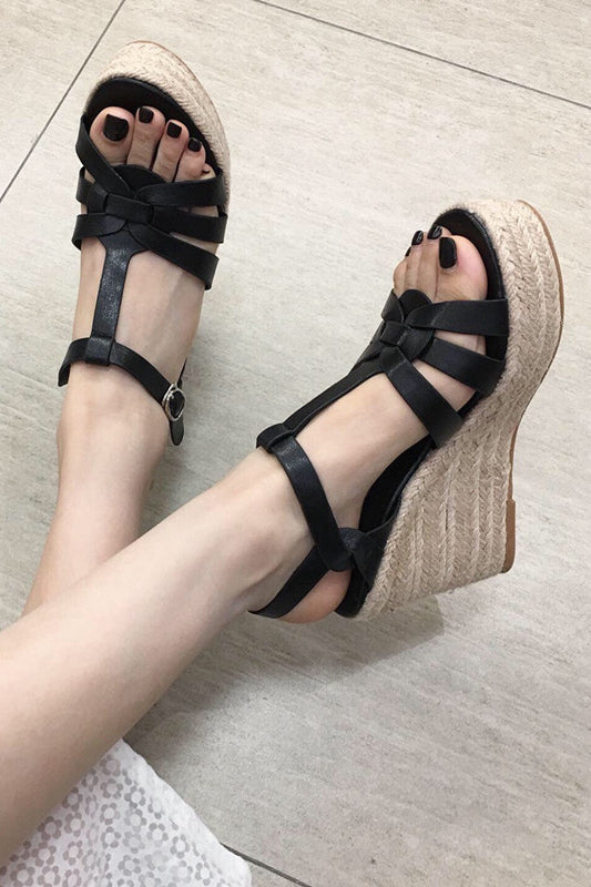 anyfreebie™-Platform thick-soled straw high-heeled sandals