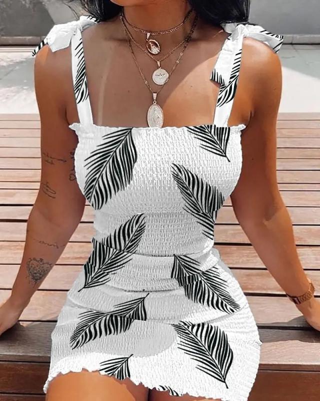 anyfreebie™-Sexy Women's Bodycon Dress 2024 New Summer Fashion White Sling Strapless Folds Mini Slim Pencil Print Tank Dresses For Women