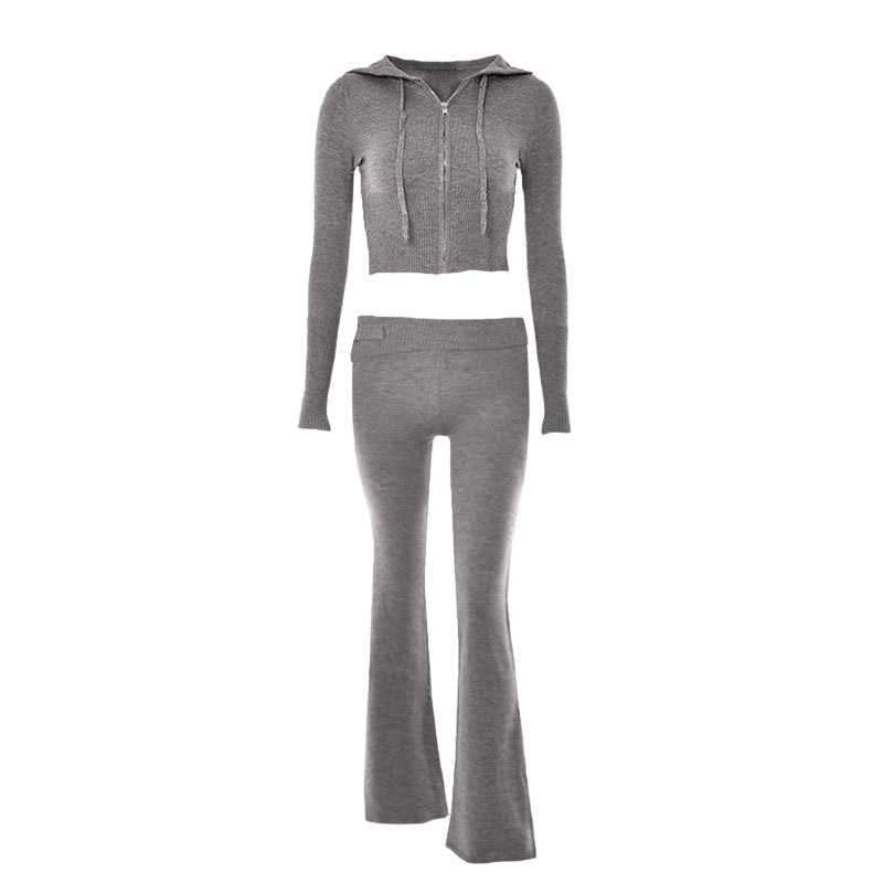 anyfreebie™-Women's fashionable and sexy high-waisted long-sleeved trousers two-piece set