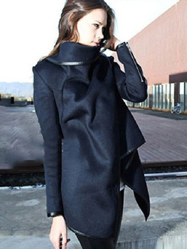 anyfreebie™-Original Asymmetric Split-Joint High-Neck Woolen Coat