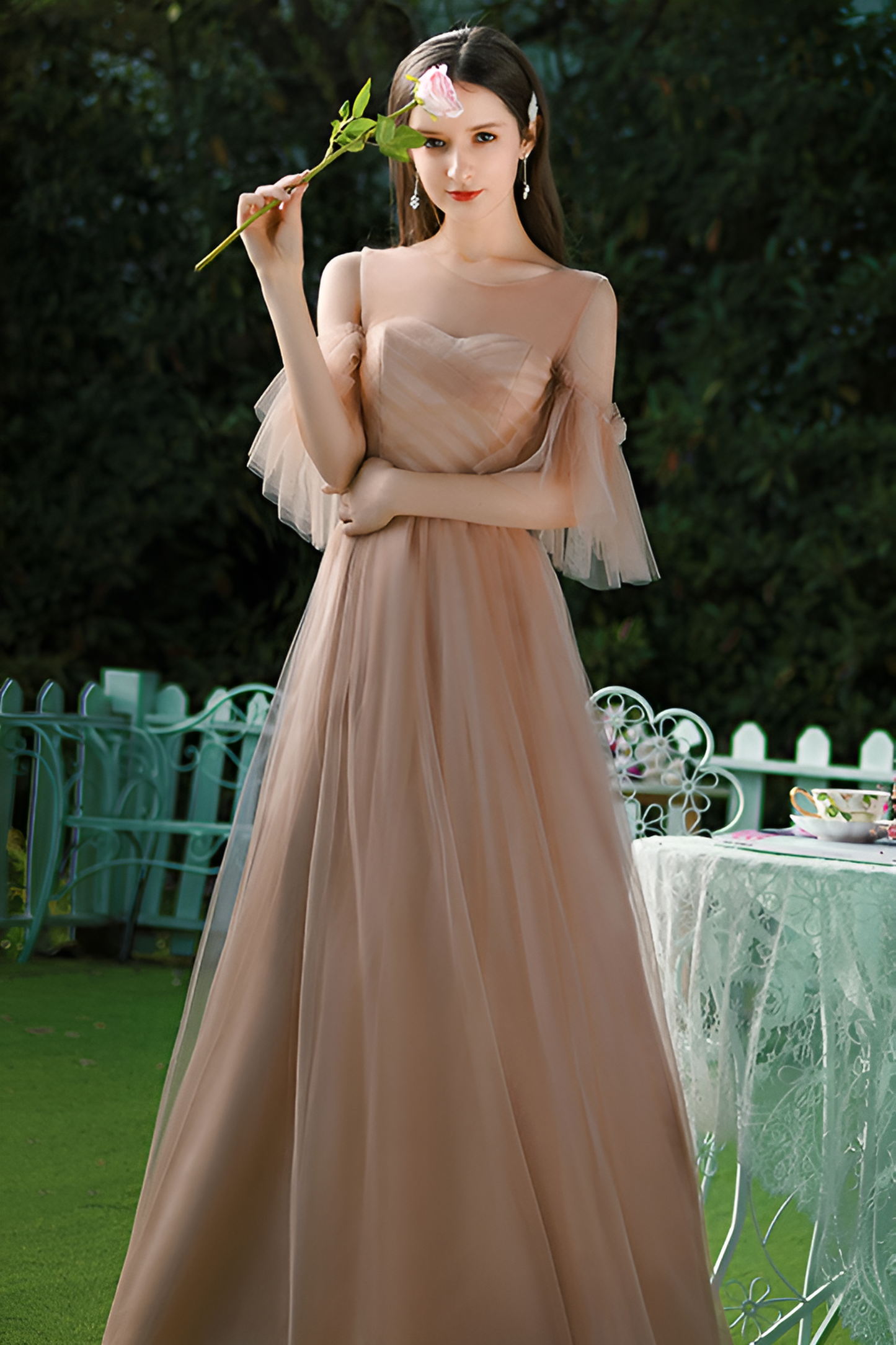 anyfreebie™-Stunning Mesh Bridesmaid Dress