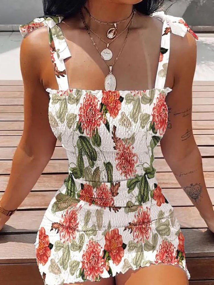 anyfreebie™-Sexy Women's Bodycon Dress 2024 New Summer Fashion White Sling Strapless Folds Mini Slim Pencil Print Tank Dresses For Women