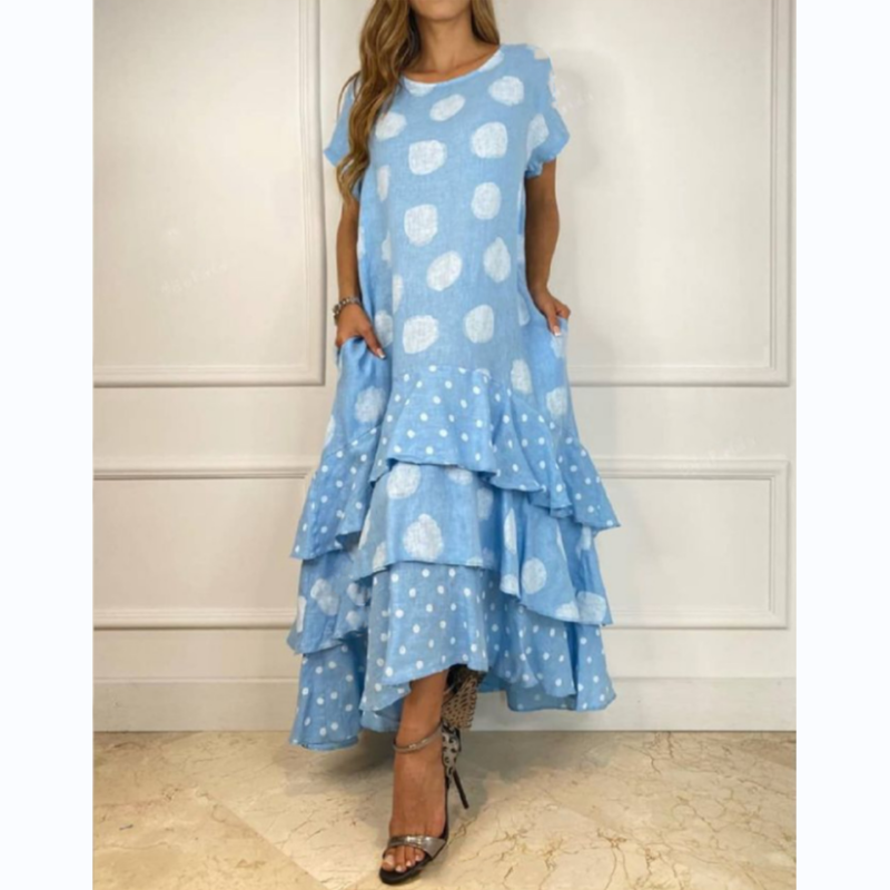 anyfreebie™-Polka Dot Printed Swing Long Dress