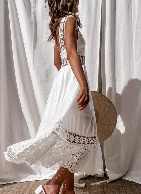 anyfreebie™-Lace Patchwork Elegant Maxi Dress