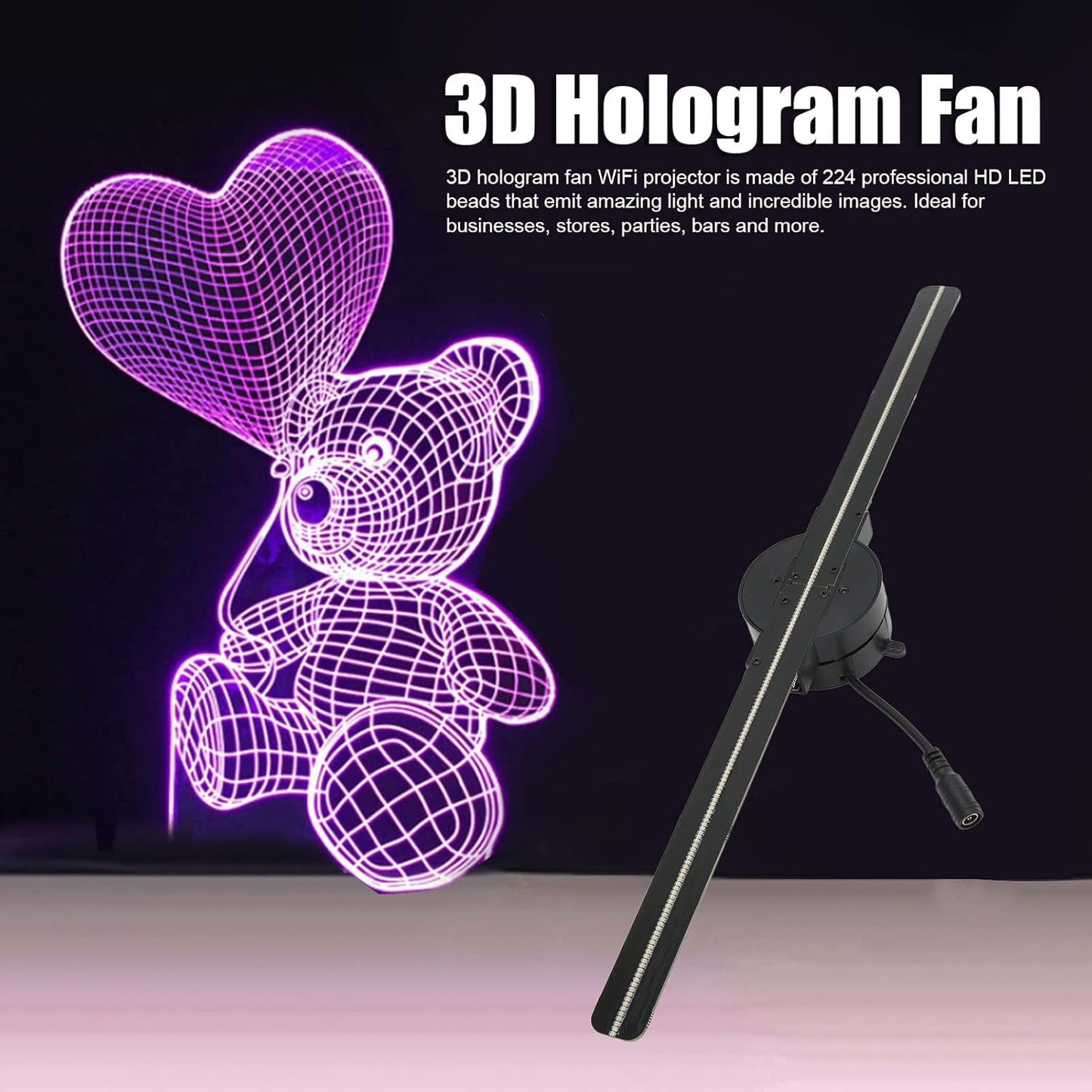 🎄3D Hologram LED Fan Projector ✨✨Hot Sale 60% OFF & Free shipping
