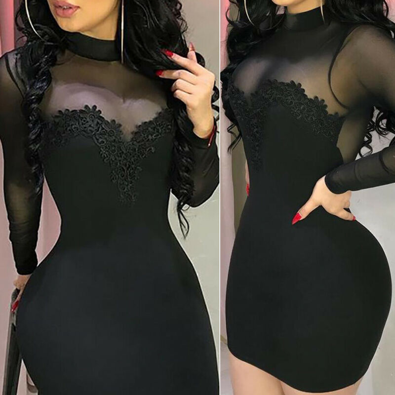 anyfreebie™-Sexy Women Bandage Bodycon Mini Dresses Transparent Strapless Party Female Elegant Mini Dress Chiffon Female Black Vestidos