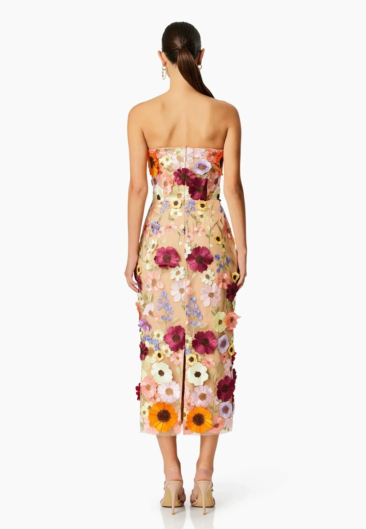 anyfreebie™-Heavy Embroidered 3D Flower Tube Dress-vx