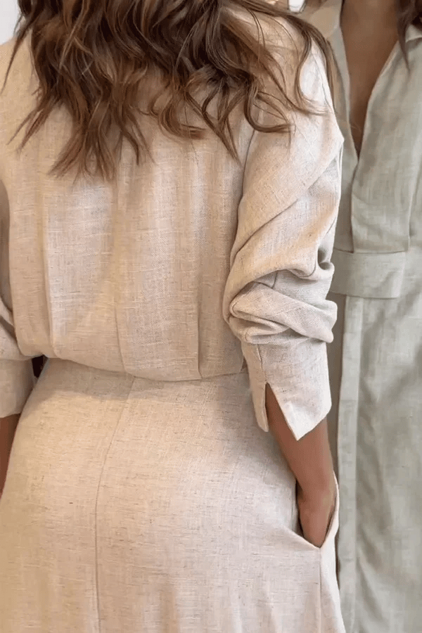 🎁LAST DAY SALE-49% OFF🎁2025 Cotton And Linen Solid Color Maxi Dress