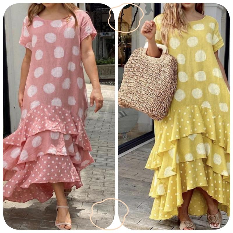 anyfreebie™-Polka Dot Printed Swing Long Dress