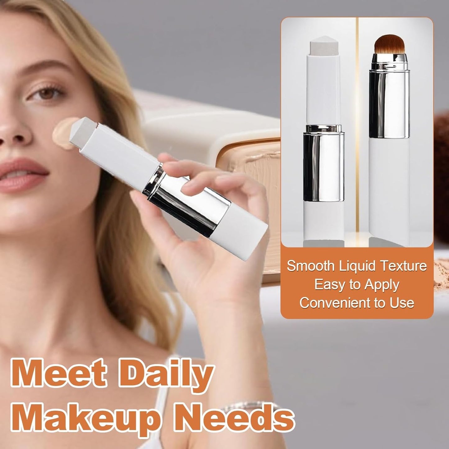 Cream Stick Changing Foundation Stick with Detachable Brush