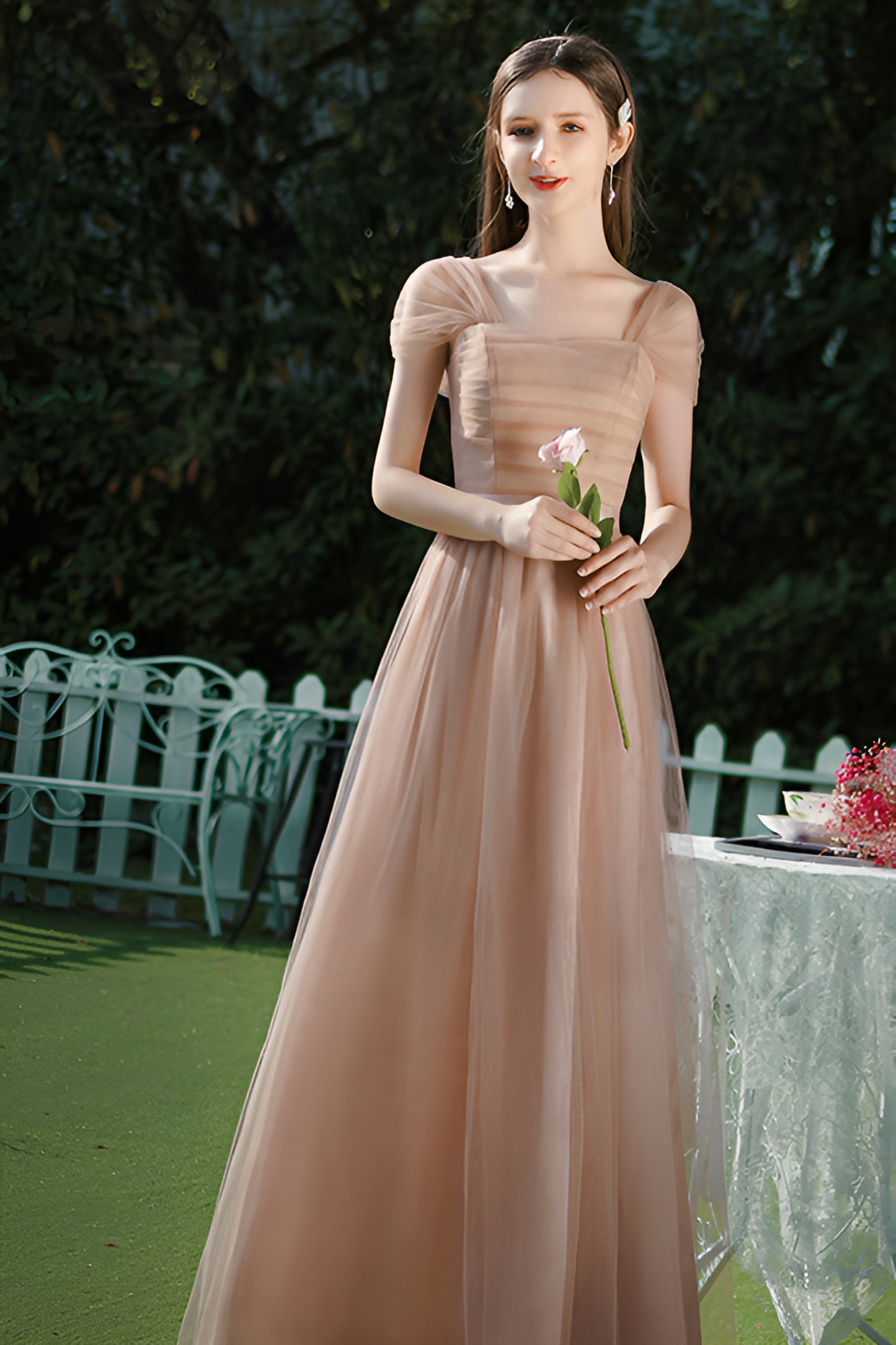 anyfreebie™-Stunning Mesh Bridesmaid Dress