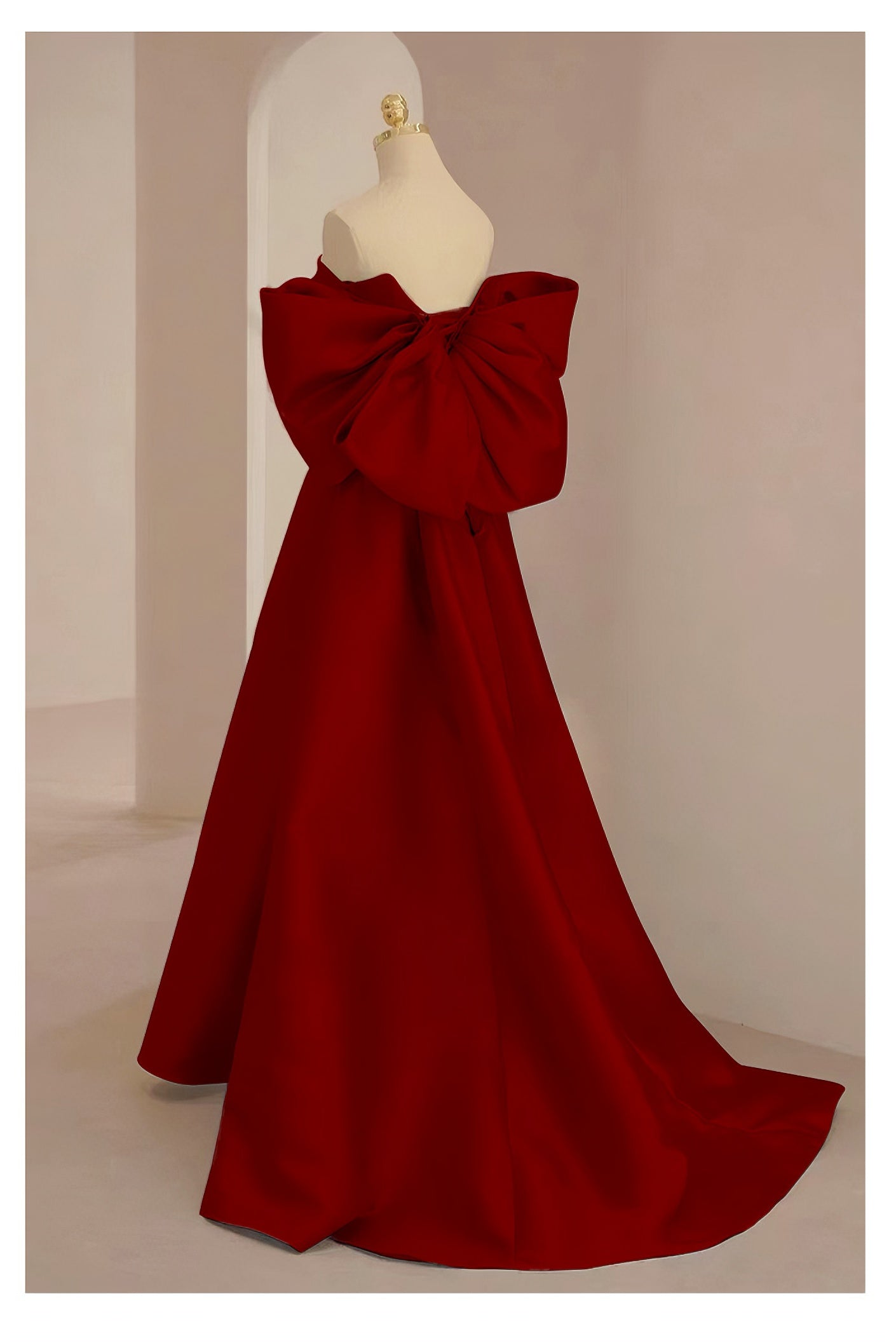 anyfreebie™-red bow evening dress