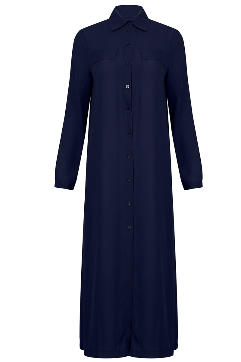 anyfreebie™-Casual Solid Patchwork Turndown Collar Shirt Dress Dresses(3 colors)