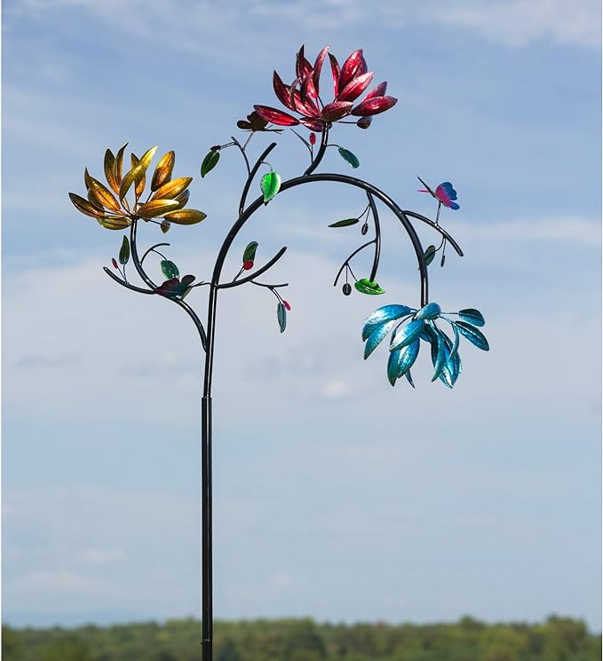 🔥70% OFF -Beautiful Summer Multi Colored Flowers Wind Spinner