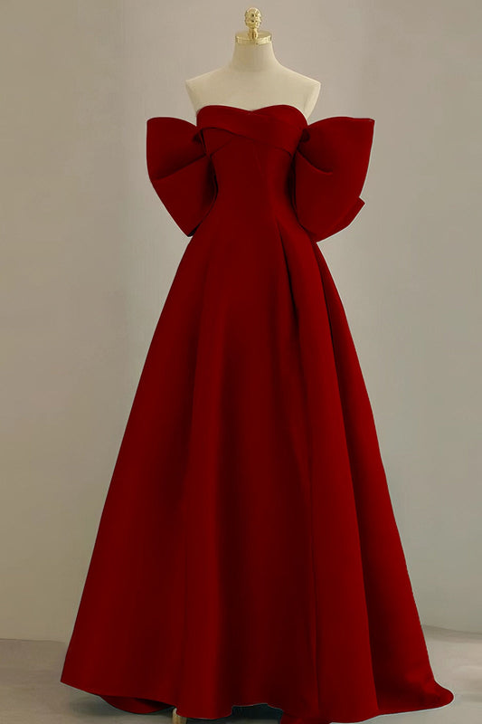 anyfreebie™-red bow evening dress