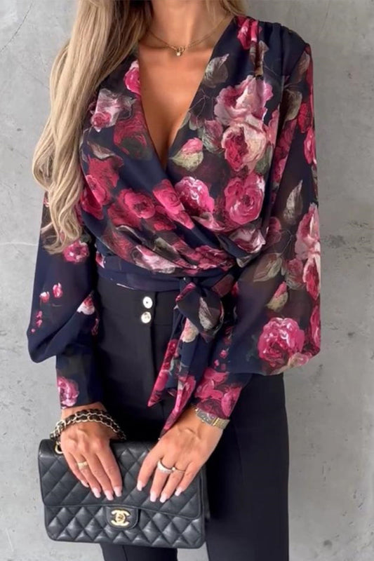 anyfreebie™-Sexy Elegant Floral Bandage V Neck Blouses(3 Colors)