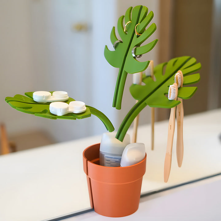 🪴50% OF☘️monstera leaf pattern bathroom storage racks