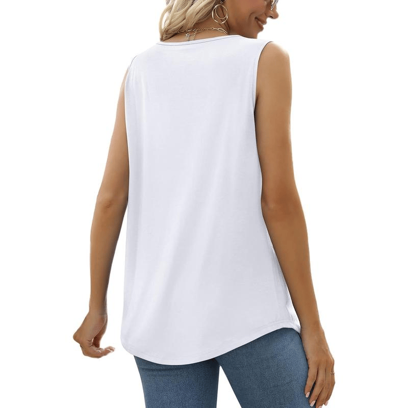 ✨Womens Cute Tank Tops Loose Fit Causal Summer U Neck Sleeveless Soft Womenswear👚