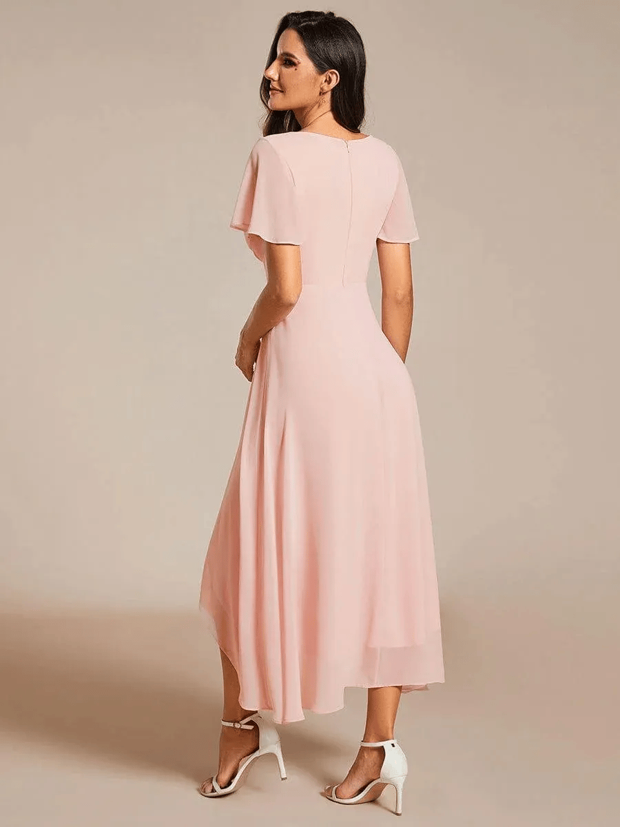 ✨Ruffles Sleeve Pleated V-Neck A-Line Midi Dress (buy two free shipping!!!)