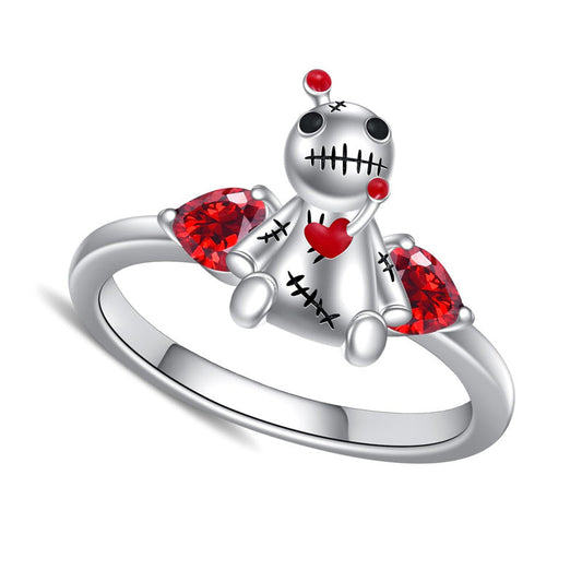 Voodoo Ring Sterling Silver Witch Voodoo Ring Gothic Jewelry Goth Gifts for Women Girls