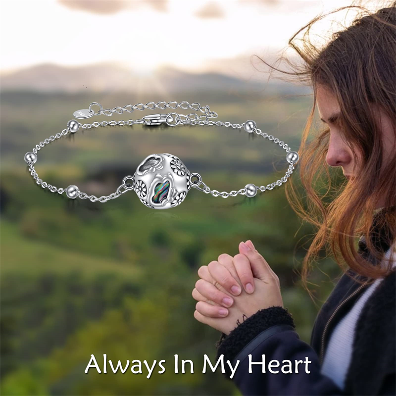 Butterfly Urn Bracelet for Ashes for Women Sterling Silver Cremation Butterfly Jewelry for Women Heart Urn